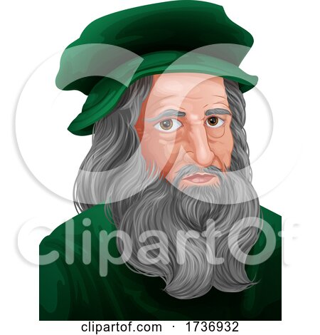 Leonardo Da Vinci Portrait Illustration by AtStockIllustration
