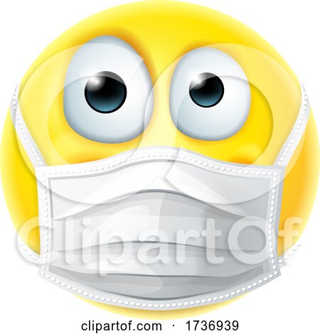 Emoticon Emoji PPE Medical Mask Face Icon by AtStockIllustration