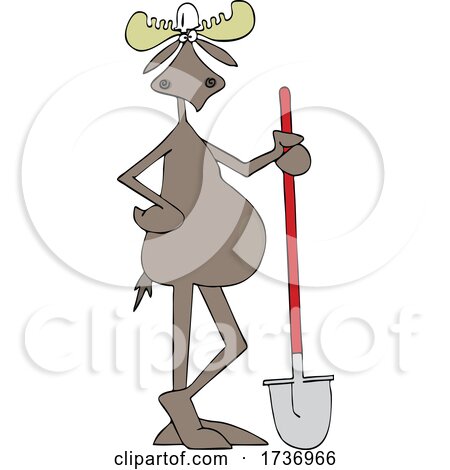 Moose Worker wIth a Shovel by djart
