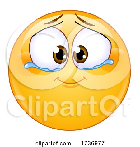 Yellow Smiley Emoji Emoticon with Tears of Joy by yayayoyo