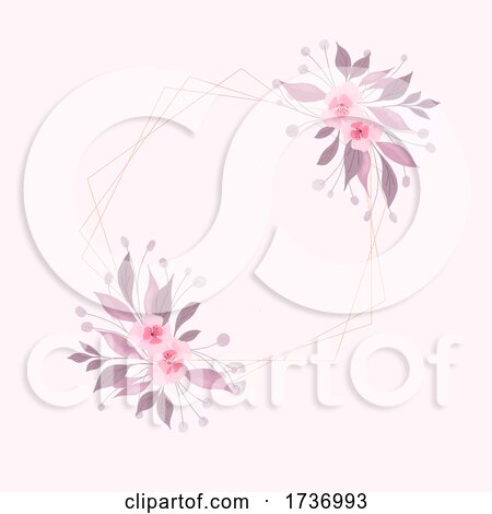 Decorative Background with Hand Painted Watercolour Floral Design by KJ Pargeter