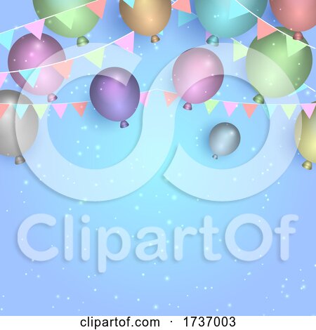 Birthday Party Balloons and Banner by KJ Pargeter