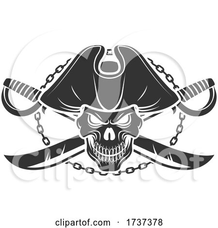 Pirate Skull and Crossed Swords by Vector Tradition SM