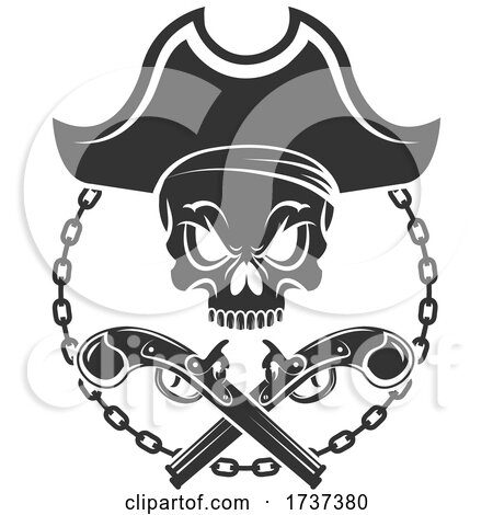 Pirate Skull and Crossed Pistols by Vector Tradition SM