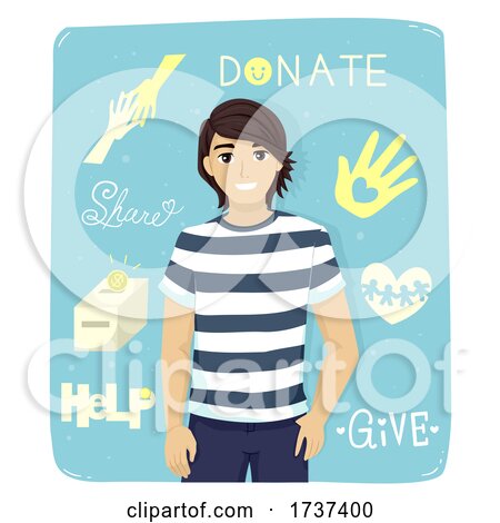 Teen Guy Volunteerism Advocacy Illustration by BNP Design Studio