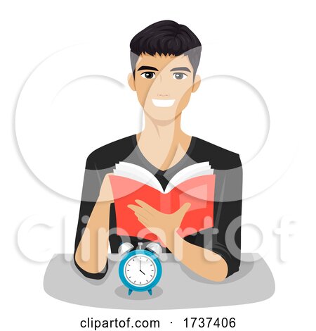 Teen Boy Speed Reading Test Clock Illustration by BNP Design Studio