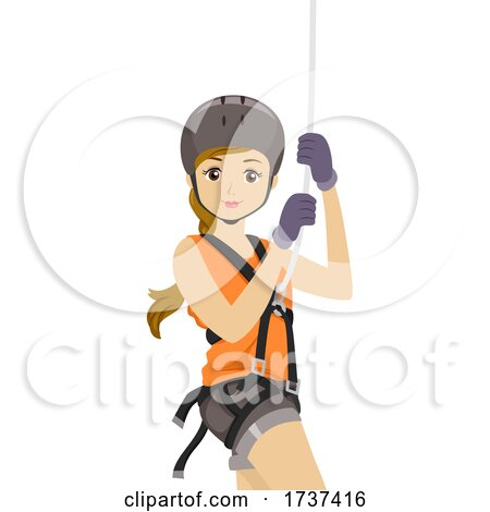 Teen Girl Harness Rope Illustration by BNP Design Studio