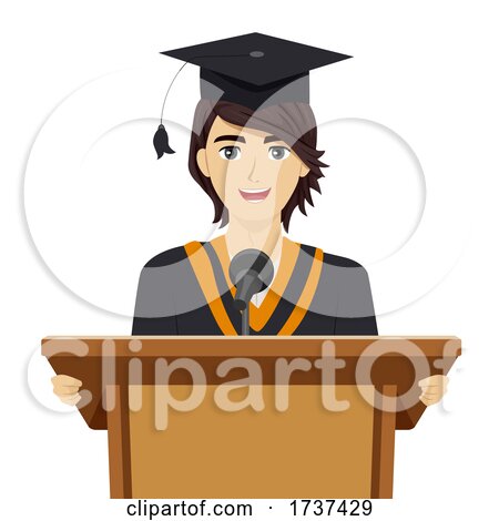 Teen Guy Graduation Speech Illustration by BNP Design Studio