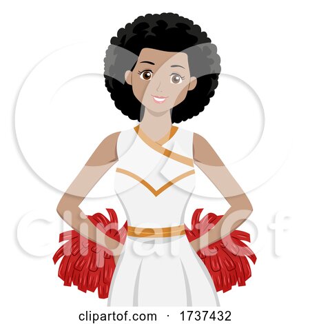 Teen Girl Black Cheerleader Illustration by BNP Design Studio