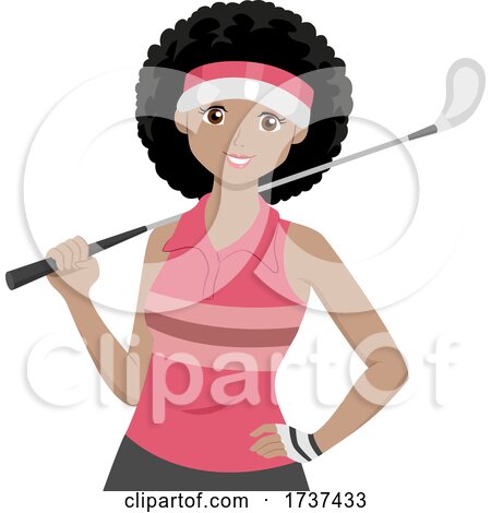 Teen Girl Black Golf Illustration by BNP Design Studio