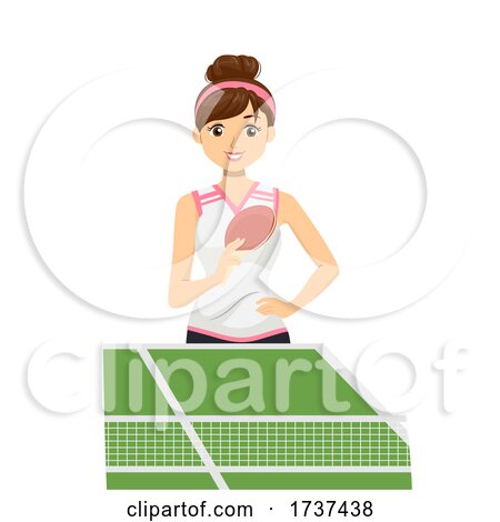 Teen Girl Play Table Tennis Illustration by BNP Design Studio