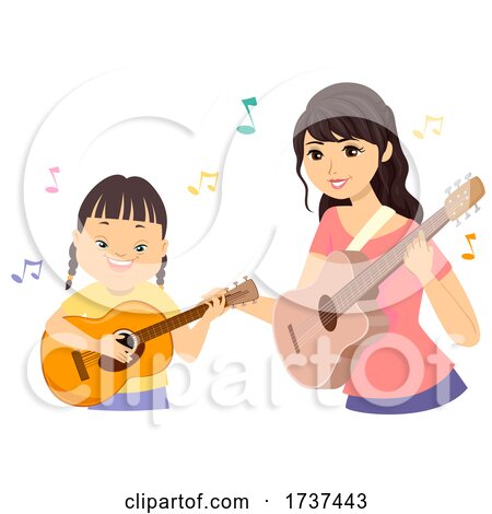 Teen Girl down Syndrome Music Therapy Illustration by BNP Design Studio