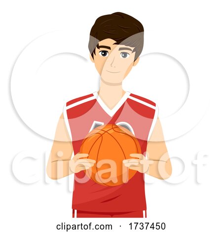 Teen Guy Hold Ball Basketball Illustration by BNP Design Studio