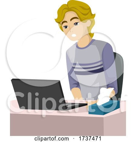 Teen Boy Watch Porn Laptop Illustration by BNP Design Studio