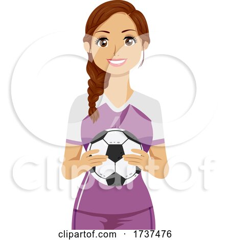 Teen Girl Hold Soccer Ball Illustration by BNP Design Studio