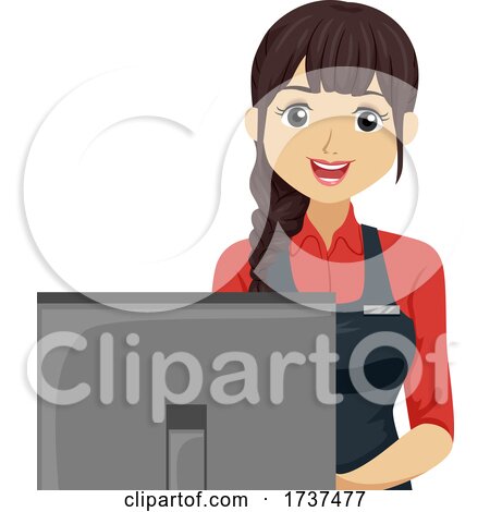 Teen Girl Job Cashier Illustration by BNP Design Studio