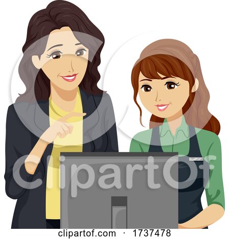 Teen Girl Job Cashier Manager Illustration by BNP Design Studio