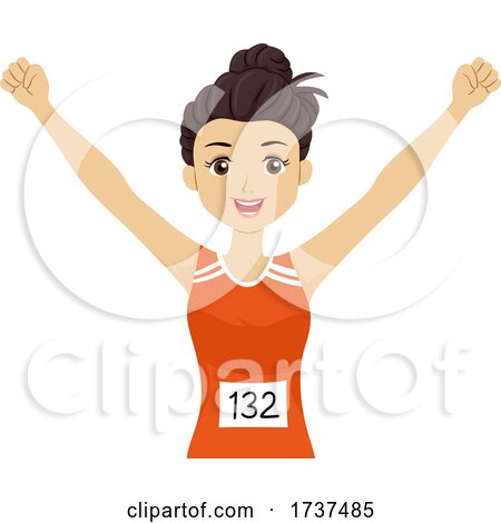 Teen Girl Marathon Runner Illustration by BNP Design Studio
