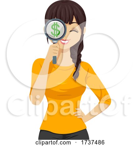 Teen Girl Money Search Illustration by BNP Design Studio