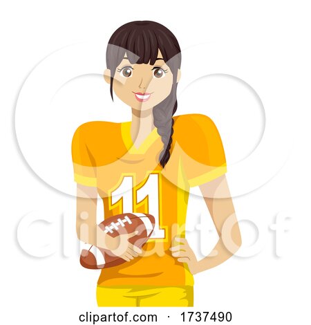 Teen Girl Tackle Football Player Illustration by BNP Design Studio