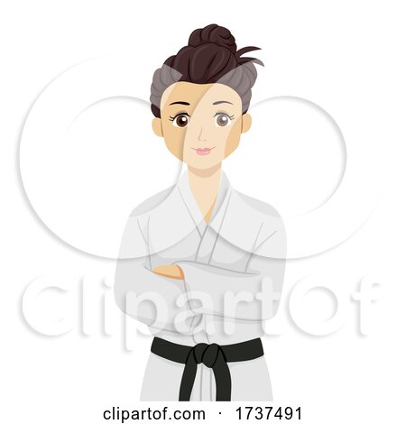 Teen Girl Taekwondo Uniform Illustration by BNP Design Studio
