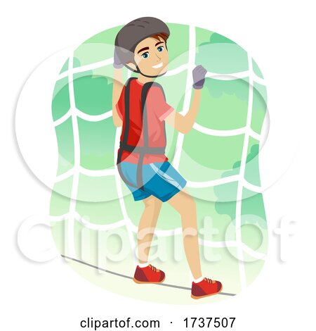 Teen Boy Net Traverse Illustration by BNP Design Studio