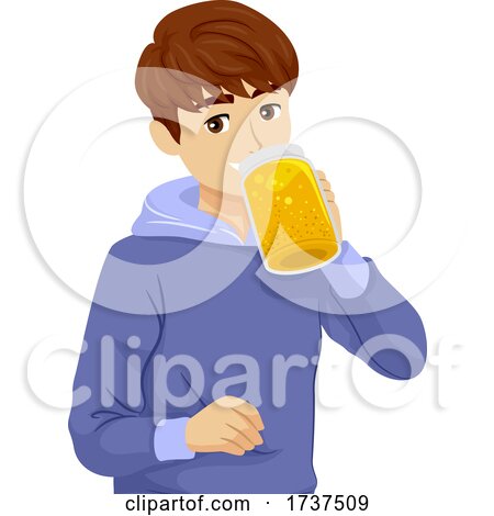 Teen Boy Drink Ginger Beer Illustration by BNP Design Studio