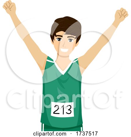 Teen Boy Marathon Runner Illustration by BNP Design Studio