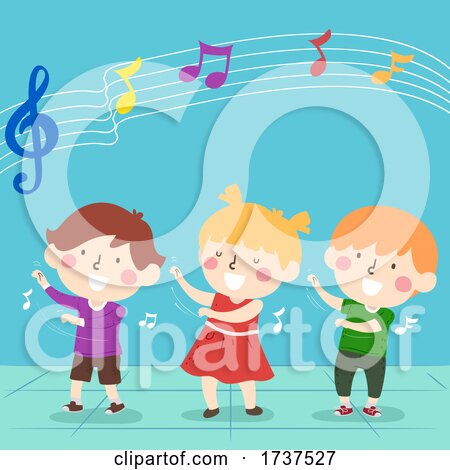Kids Swaying Beat Music Illustration by BNP Design Studio