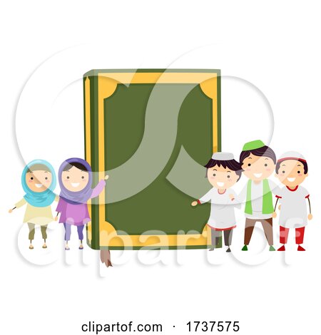 Stickman Kids Muslim Quran Book Illustration by BNP Design Studio