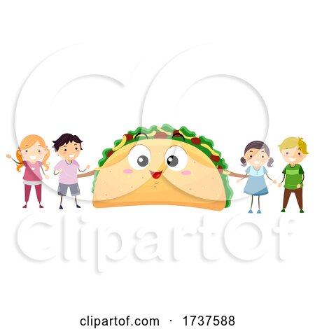 Stickman Kids Taco Day Taco Mascot Illustration by BNP Design Studio
