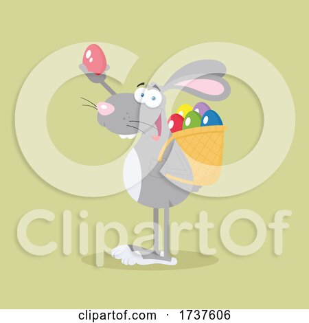 Easter Bunny Holding an Egg by Hit Toon