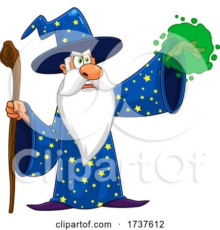 Wizard Casting a Spell by Hit Toon