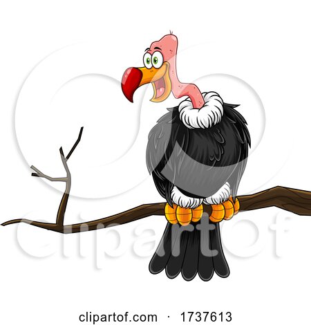 Condor or Vulture on a Branch by Hit Toon
