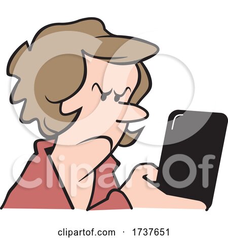 Woman Reading or Sending an Angry Text Message by Johnny Sajem