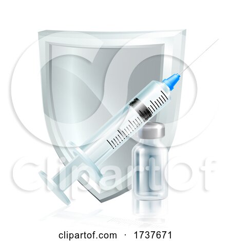 Injection Syringe Vaccine Shield Medical Concept by AtStockIllustration