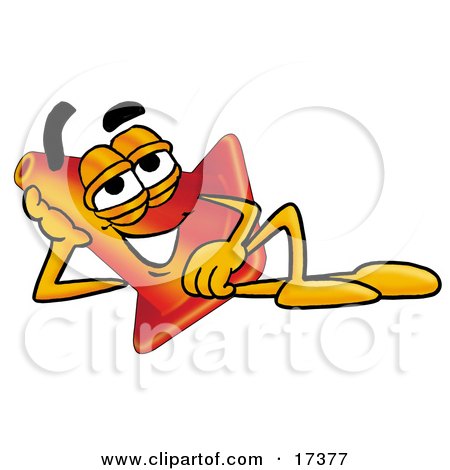 Clipart Picture of a Traffic Cone Mascot Cartoon Character Reclining and Resting His Head on His Hand by Mascot Junction