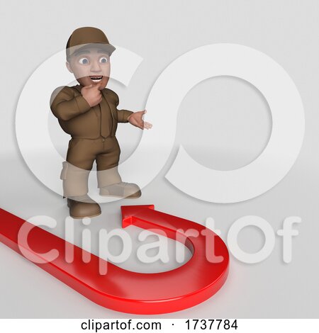 3D Delivery Man on a White Background by KJ Pargeter
