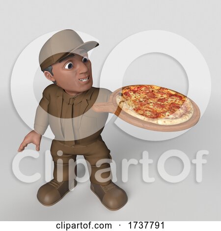 3D Delivery Man on a White Background by KJ Pargeter