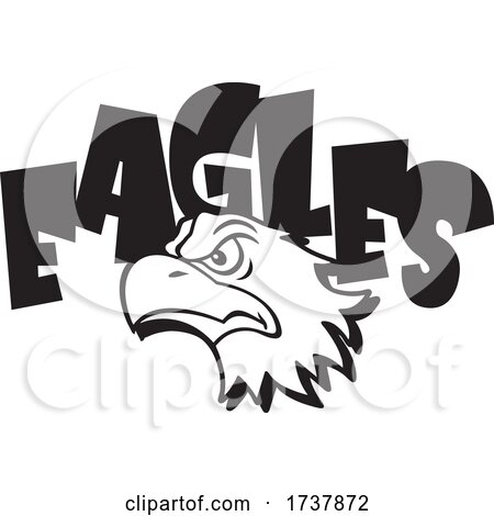 Eagles Sports Team School Mascot and Black Text by Johnny Sajem