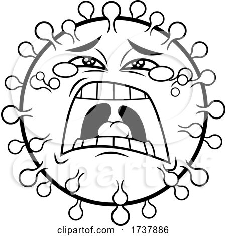 Black and White Crying Virus Character by Hit Toon