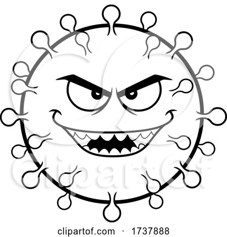 Black and White Evil Virus Character by Hit Toon