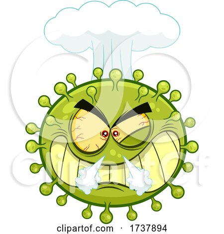 Exploding Angry Green Virus Character by Hit Toon