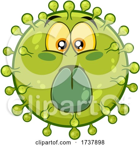 Funny Green Virus Character by Hit Toon