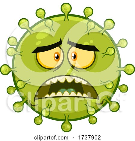 Scared Green Virus Character by Hit Toon