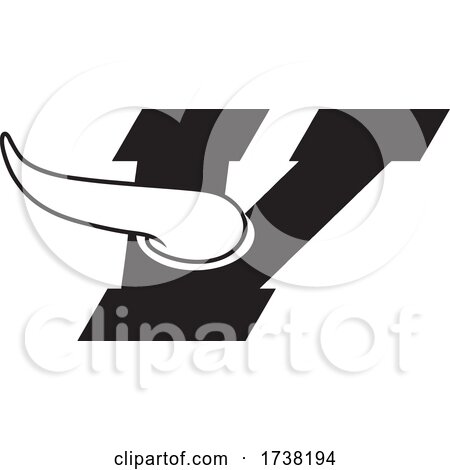 Black and White V for Vikings Logo by Johnny Sajem