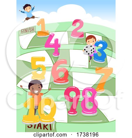 Stickman Kids Board Game Numbers Illustration by BNP Design Studio