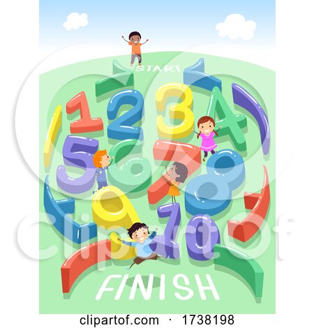 Stickman Kids Maze Numbers Play Illustration Posters, Art Prints