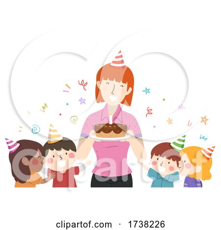 Kids Girl Teacher Birthday Cake Illustration by BNP Design Studio