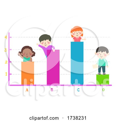 Kids Colorful Bar Graph Waving Illustration by BNP Design Studio